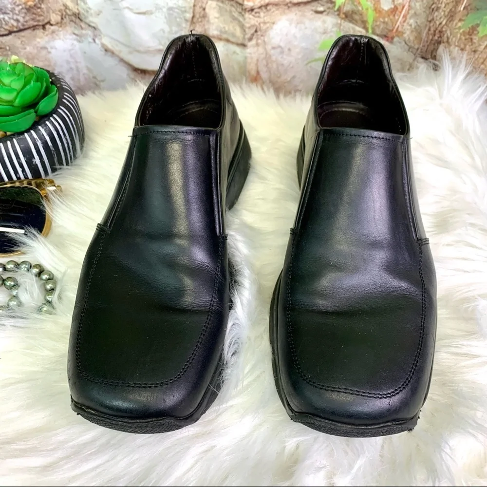 TO BOOT NEW YORK ADAM DERRICK Men's Black Leather Italian Slip-Ons, 7.5/40 EU